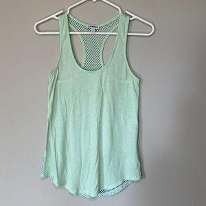 Sea foam green tank top with mesh back